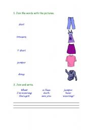 English worksheet: Clothes - Reading & Writing