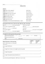 English Worksheet: Wh- questions - Past Simple