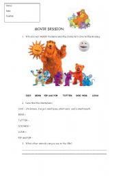 English worksheet: BEAR IN THE BIG BLUE HOUSE