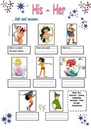 English Worksheet: His - Her