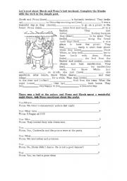 English Worksheet: shrek and Fionas last weekend