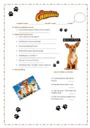 English worksheet: MOVIE:Beverly Hills chihuahua