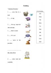 English Worksheet: Cooking Procedures