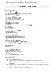 English Worksheet: Paolo Nutini - New Shoes