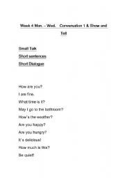 English Worksheet: Show & tell