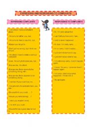 English Worksheet: Expressing and Responding to Complaints