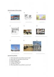 English worksheet: Places of the city and the house