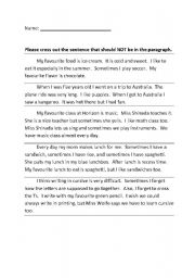 English worksheet: Which sentences dont belong?