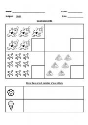 English worksheet: Number Worksheet