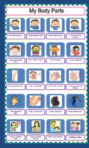 English Worksheet: My body parts!