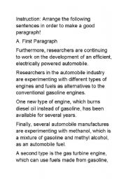 English Worksheet: Scrambled paragraph