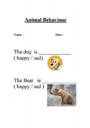 English worksheet: Animal Behaviour 