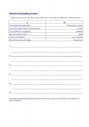 English worksheet: Sentence formation and tag questions