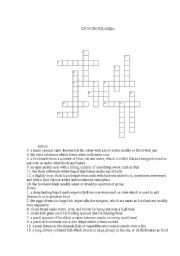 English Worksheet: Crossword 