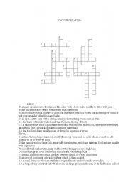 English worksheet: Crossword 