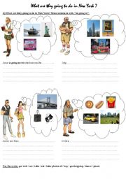 English Worksheet: What are they going to do in New York?