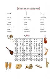 English Worksheet: musical instruments