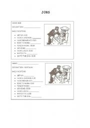 English Worksheet: Jobs pairwork. Set 1