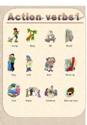 English Worksheet: Action verbs in the house1