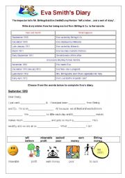 English Worksheet: An Inspector Calls, Eva Smiths Diary, (1)