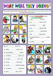 English Worksheet: Past Continuous and Subject Pronouns