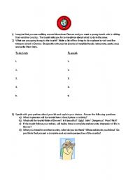 English worksheet: Cultural perspective of tourism