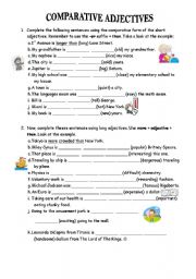 English Worksheet: COMPARATIVE ADJECTIVES