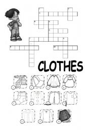 English Worksheet: Crosswords on Clothes