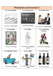English Worksheet: Jobs and Interests