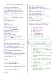 English Worksheet: The Little Things - Colbie Caillat