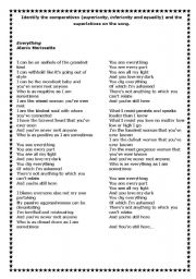 English worksheet: Everything - Alanis Morissette