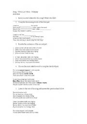 English worksheet: Song activity -  Viva la vida