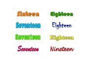 English Worksheet: Spelling Numbers One to Twenty (card seven)