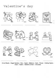 English Worksheet: Valentines day