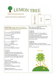 English Worksheet: Lemon tree (Present continuous practice)