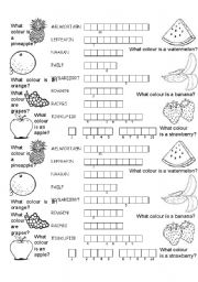 English Worksheet: Which fruit is which?