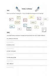 English Worksheet: Sending a Mobile Text Message