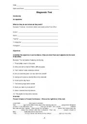 English worksheet: Worksheet - level test