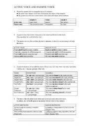 English Worksheet: passive voice