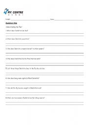 English worksheet: Charlottes Web Reading Test