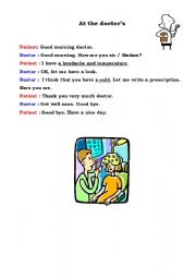 English Worksheet: At the doctors