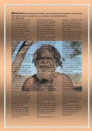 English Worksheet: moonman an Aboriginal legend