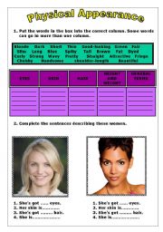 English Worksheet: Physical Appearance