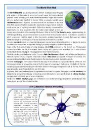 English Worksheet: The World Wide Web 1/2