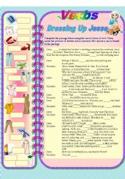 Verbs - Dressing Up Jesse** fully editable (with answer key)