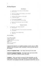 English Worksheet: At the airport
