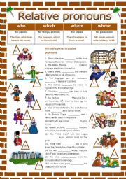 English Worksheet: Relative pronouns - where, which, who, whose