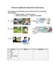 English Worksheet: Present continuous - doing