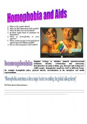 English Worksheet: Homophobia and Aids