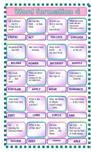 English Worksheet: Word formation 4